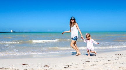 Image showing Mom daughter having a great time