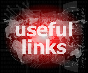 Image showing SEO web design concept: useful links on digital background