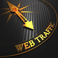 Image showing Web Traffic on Black and Golden Compass.