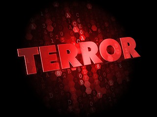 Image showing Terror on Red Digital Background.