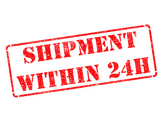 Image showing Shipment within 24h on Red Rubber Stamp.