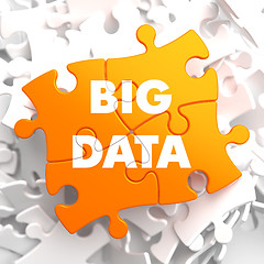 Image showing Big Data on Orange Puzzle.