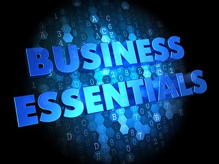 Image showing Business Essentials on Digital Background.