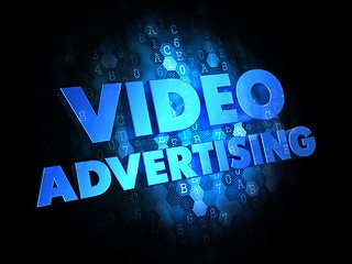 Image showing Video Advertising on Digital Background.