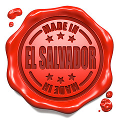 Image showing Made in El Salvador - Stamp on Red Wax Seal.