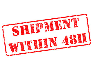 Image showing Shipment within 48h on Red Rubber Stamp.