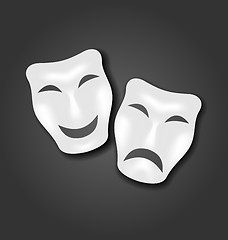 Image showing Comedy and tragedy masks for Carnival or theatre