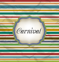 Image showing Old colorful card with advertising header for carnival