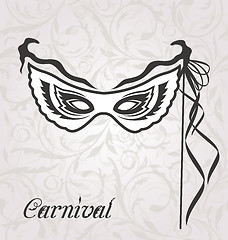 Image showing Venetian carnival or theater mask with ribbons