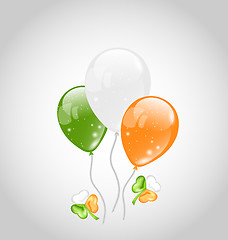 Image showing Irish colorful balloons with clovers for St. Patrick's Day