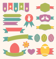 Image showing Easter scrapbook set - labels, ribbons and other elements (3)