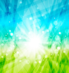 Image showing Modern abstract background with sun rays