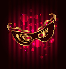 Image showing Carnival or theater mask on glowing background