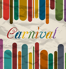 Image showing Old colorful card with text for carnival festival