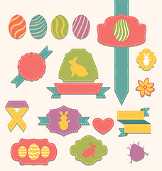 Image showing Easter scrapbook set - labels, ribbons and other elements (1)