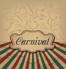 Image showing Vintage card with advertising header for carnival 