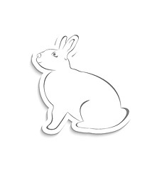 Image showing Easter greeting rabbit isolated on white background