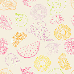 Image showing Seamless fruits background