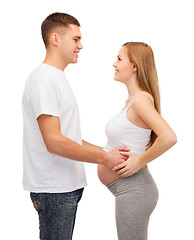 Image showing happy young family expecting child