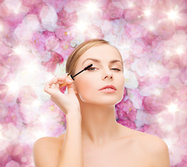 Image showing beautiful woman with mascara