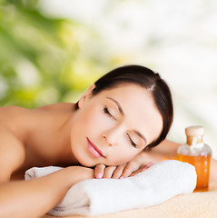 Image showing happy woman in spa salon