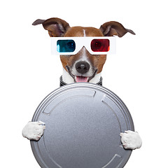 Image showing movie film canister 3d glasses dog