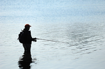 Image showing Fisherman silhouette