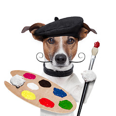 Image showing painter artist dog