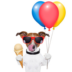 Image showing dog with ice cream