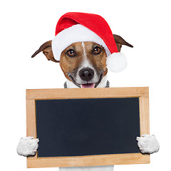 Image showing christmas banner placeholder dog