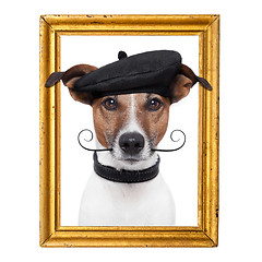 Image showing painter artist frame  dog