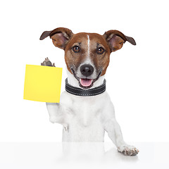 Image showing sticky note banner dog