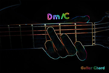 Image showing Guitar chord on a dark background