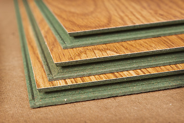 Image showing Pack of laminate panels, stylized natural wood