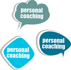 Image showing personal coaching, Set of stickers, labels, tags. Template for infographics