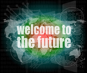 Image showing Time concept: words Welcome to the future on digital screen, 3d