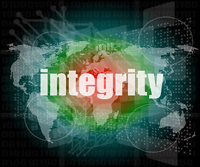 Image showing business concept: word integrity on digital background