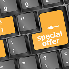 Image showing special offer button on computer keyboard keys