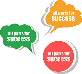 Image showing all parts for success. Set of stickers, labels, tags. Business banners, Template for infographics