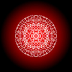 Image showing red mandala, bright circular ethnic pattern native indian ornament