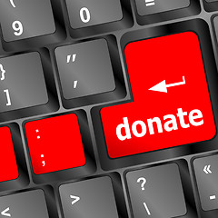 Image showing donate button on computer keyboard pc key