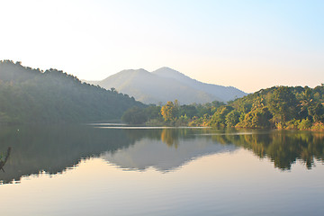 Image showing Beautiful mountains and river in morning 