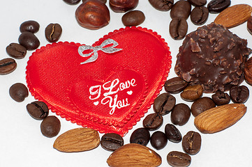 Image showing Heart chocolate candy on Valentines day.