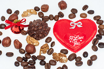 Image showing Heart chocolate candy on Valentines day.