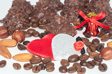 Image showing Heart chocolate candy on Valentines day.