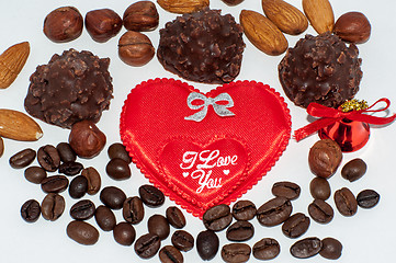 Image showing Heart chocolate candy on Valentines day.