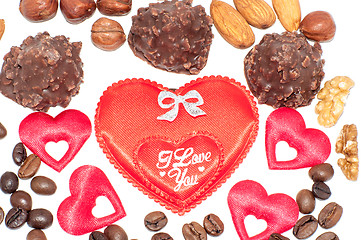 Image showing Heart chocolate candy on Valentines day.