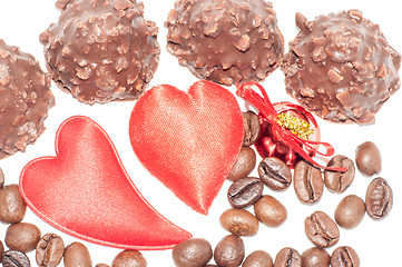 Image showing Heart chocolate candy on Valentines day.