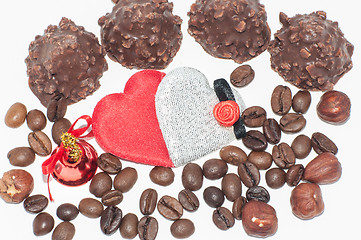 Image showing Heart chocolate candy on Valentines day.