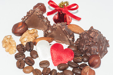 Image showing Heart chocolate candy on Valentines day.